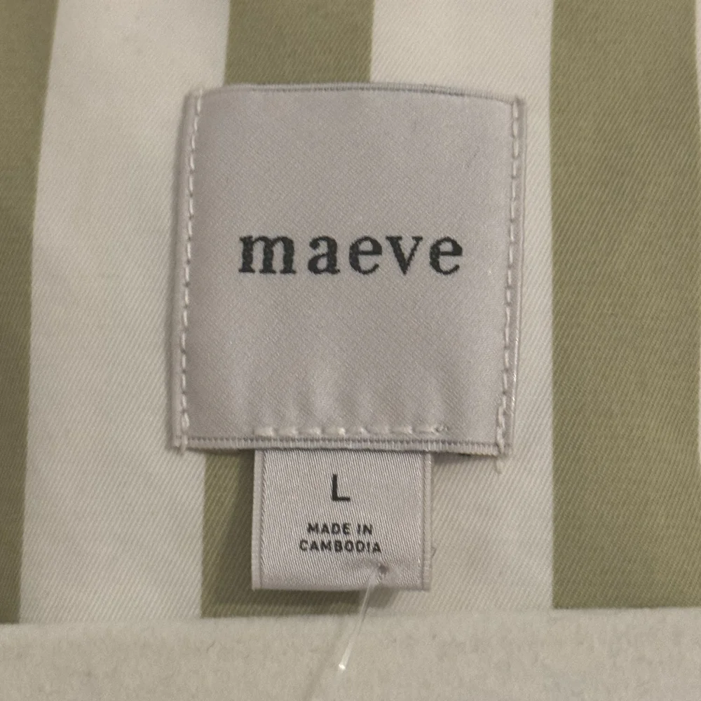 Maeve Green and White Striped Utility Jacket - Picture 3 of 3